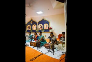 Volunteers lead a Cosmic Chants session.