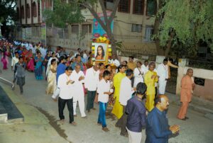 मंदिर समर्पण के दौरान प्रभात फेरी, अनंतपुर।