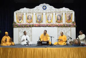 Monks lead an hour of Cosmic Chants session.