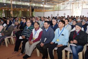 Section of the devotees attending a talk.