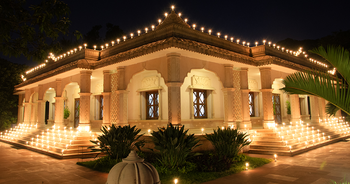 YSS Dhyana mandir during Diwali