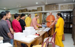 Meeting monks and staff of Lessons department.