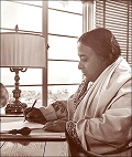 Paramahansa Yogananda writing