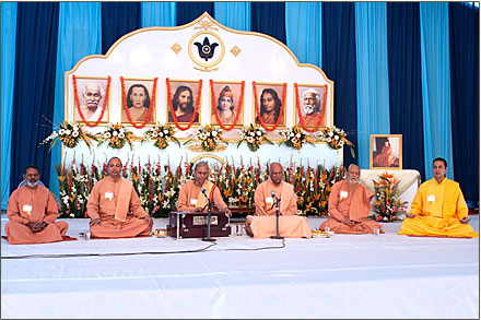 Sannyasis praying and chanting.